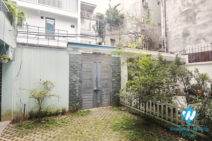 The house has beautiful three-bedroom space for rent in Hoan Kiem